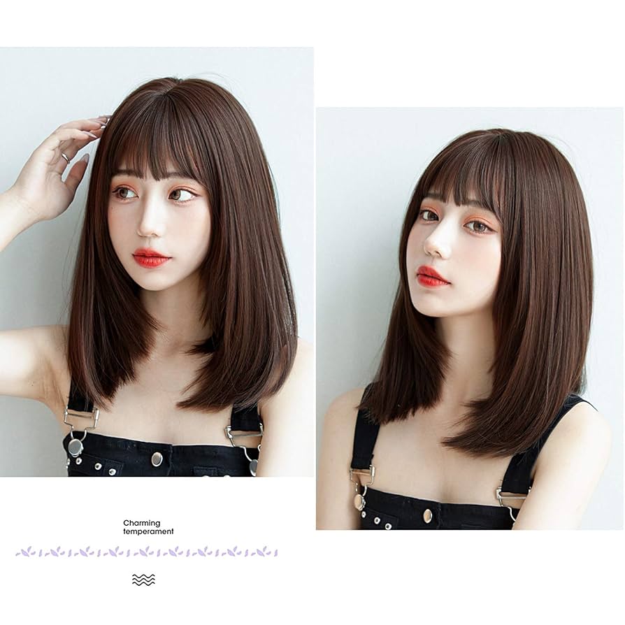 人毛100% サラサラ ストレート セミロング ウィッグ かつら MＫ38 人毛100％ ウィッグ オールマイティに使えるナチュラル