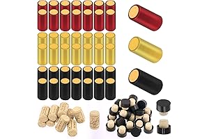 Swpeet 100Pcs Wine Bottle Sealer - Gold, Black, & Red PVC Heat...