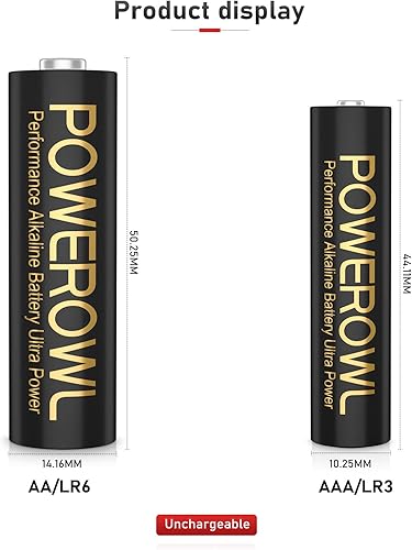 Miniatura 2 de POWEROWL Pilas alcalinas AA AAA de alta capacidad, combo de 16 unidades y baterías CR2450 de litio de 3 V, 15 unidades