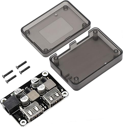 Miniatura 4 de DROK DC a 5V USB Buck Convertidor, Tablero de cargador rápido de puerto USB dual, Adaptador de fuente de alimentación automática, Regulador