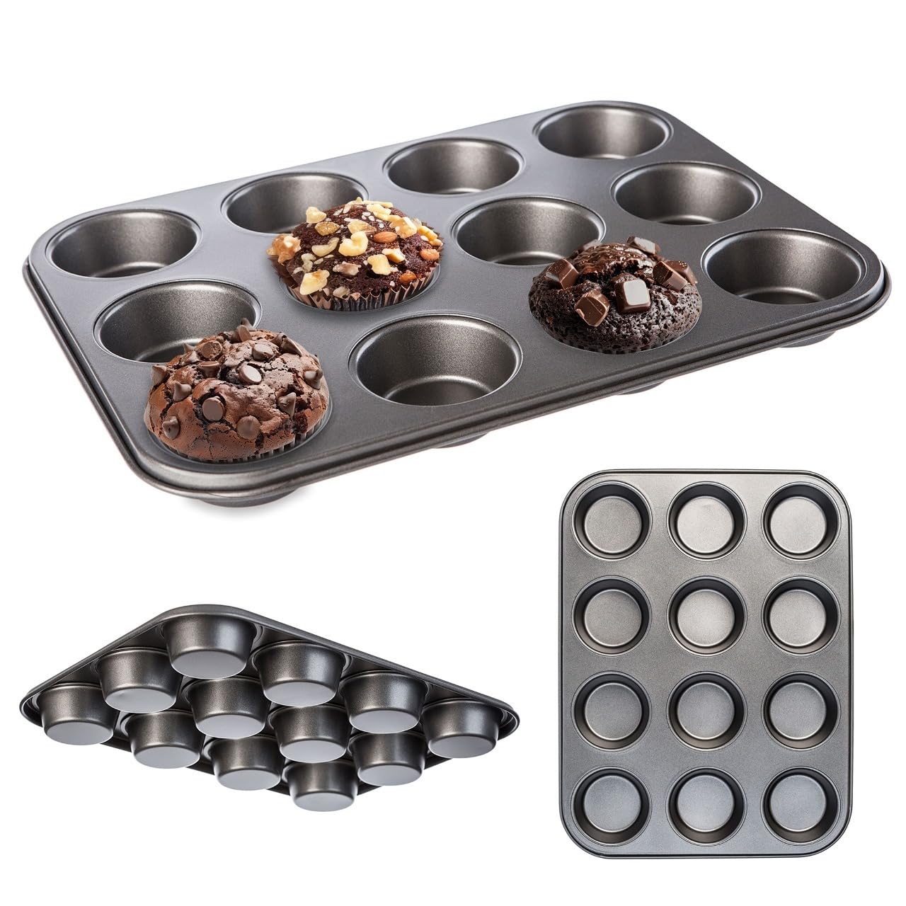 Muffin-Backform Für 12 Stück – Antihaftbeschichtung, Hitzebeständig, 35 X 26 Cm, Teflon