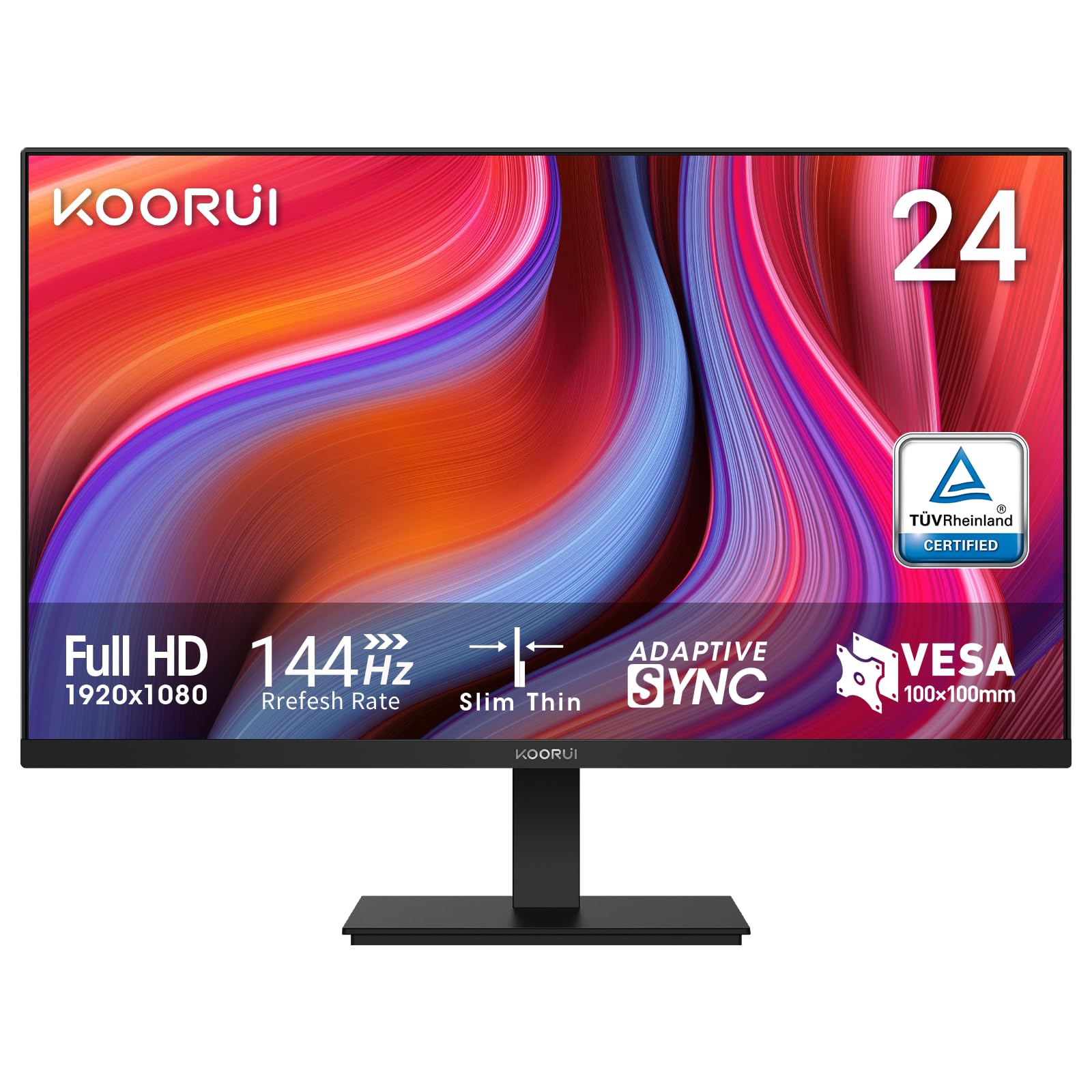 KOORUI 24 Inch Full HD (1920 x 1080) Widescreen Frameless Monitor