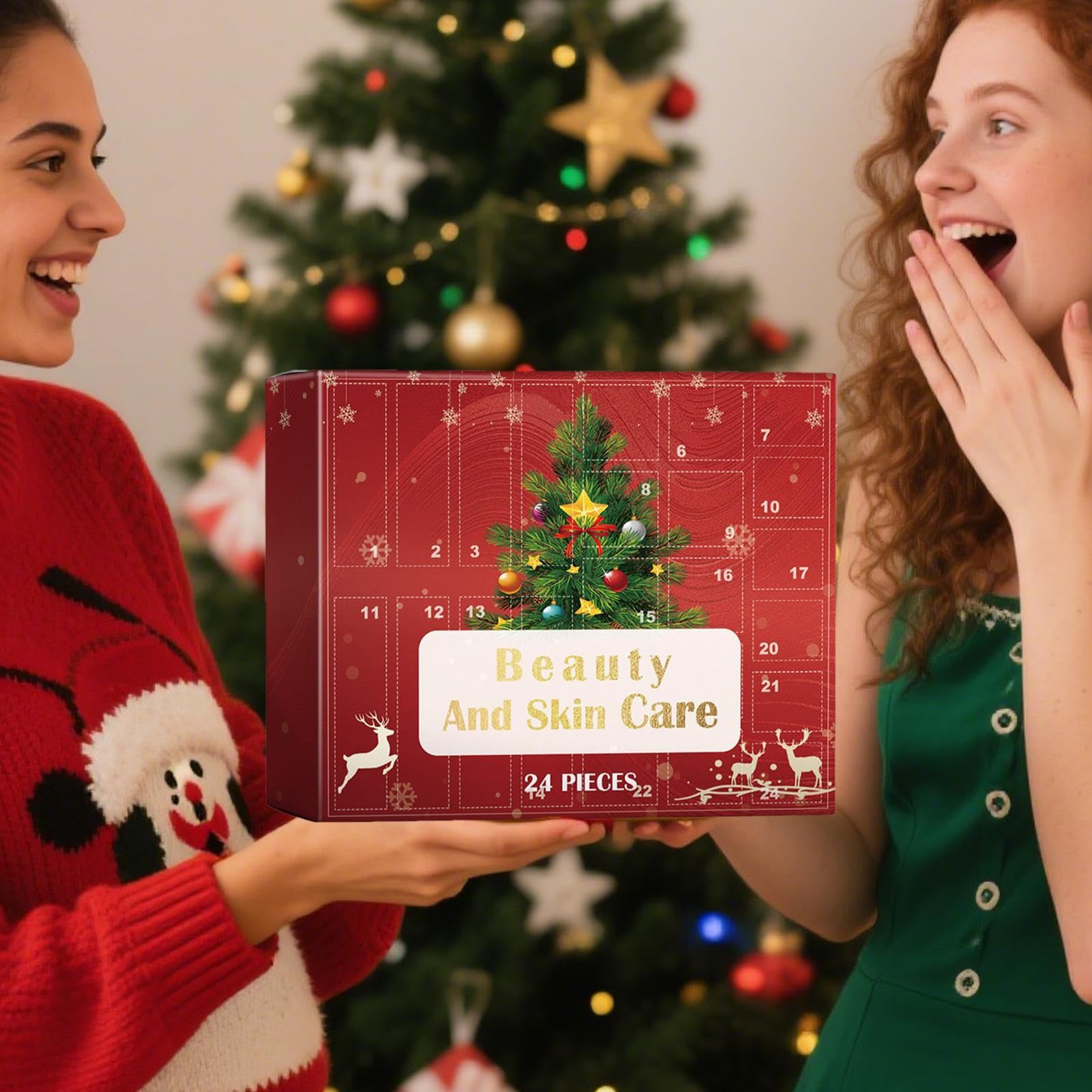 Calendario 'Avvento di Natale, set di creme per il viso per uomo/donna