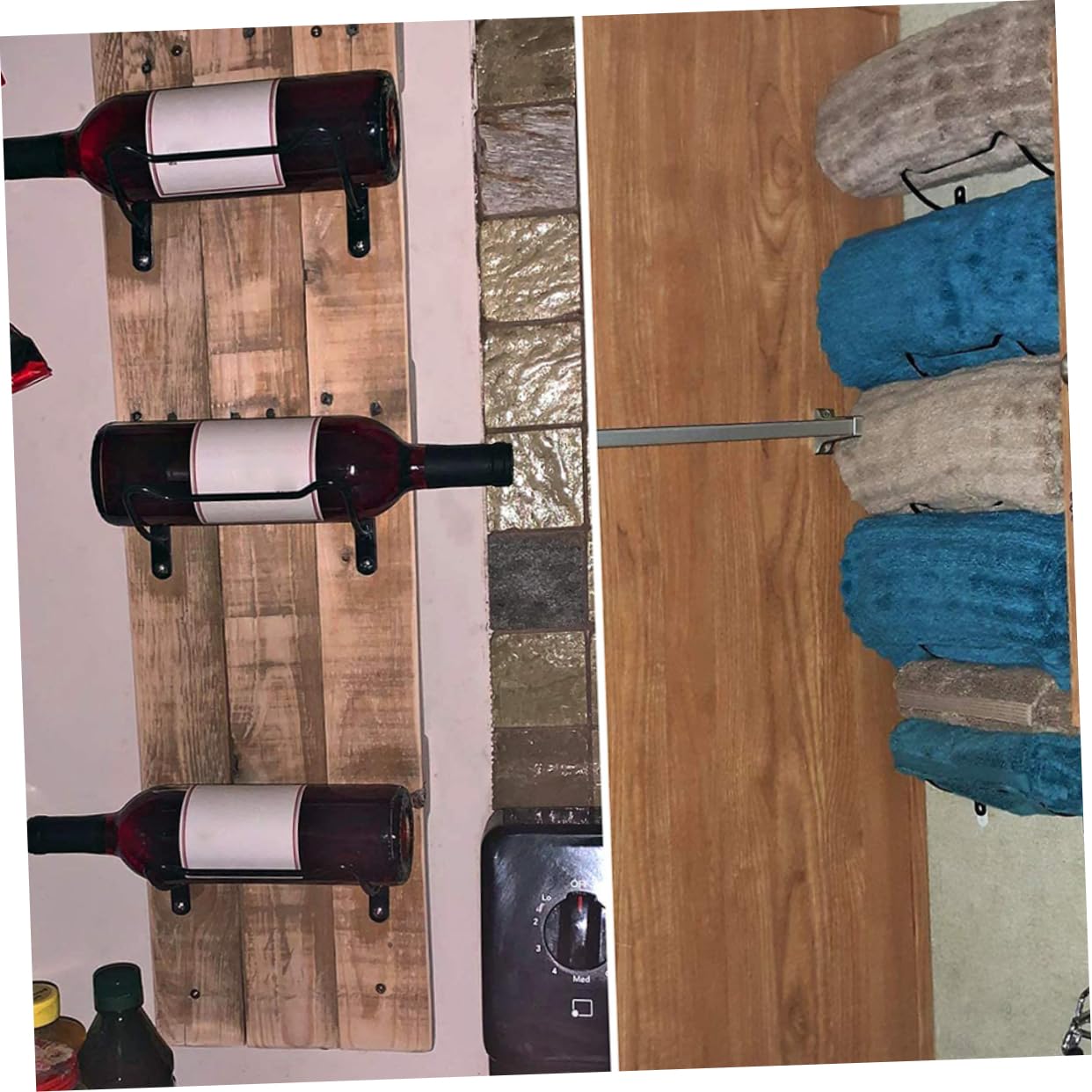 Ciieeo 6Pcs Wall Mounted Iron Racks Creative Wine Bottle Holders for Home Display Sturdy Design for Space Saving Organization Present for