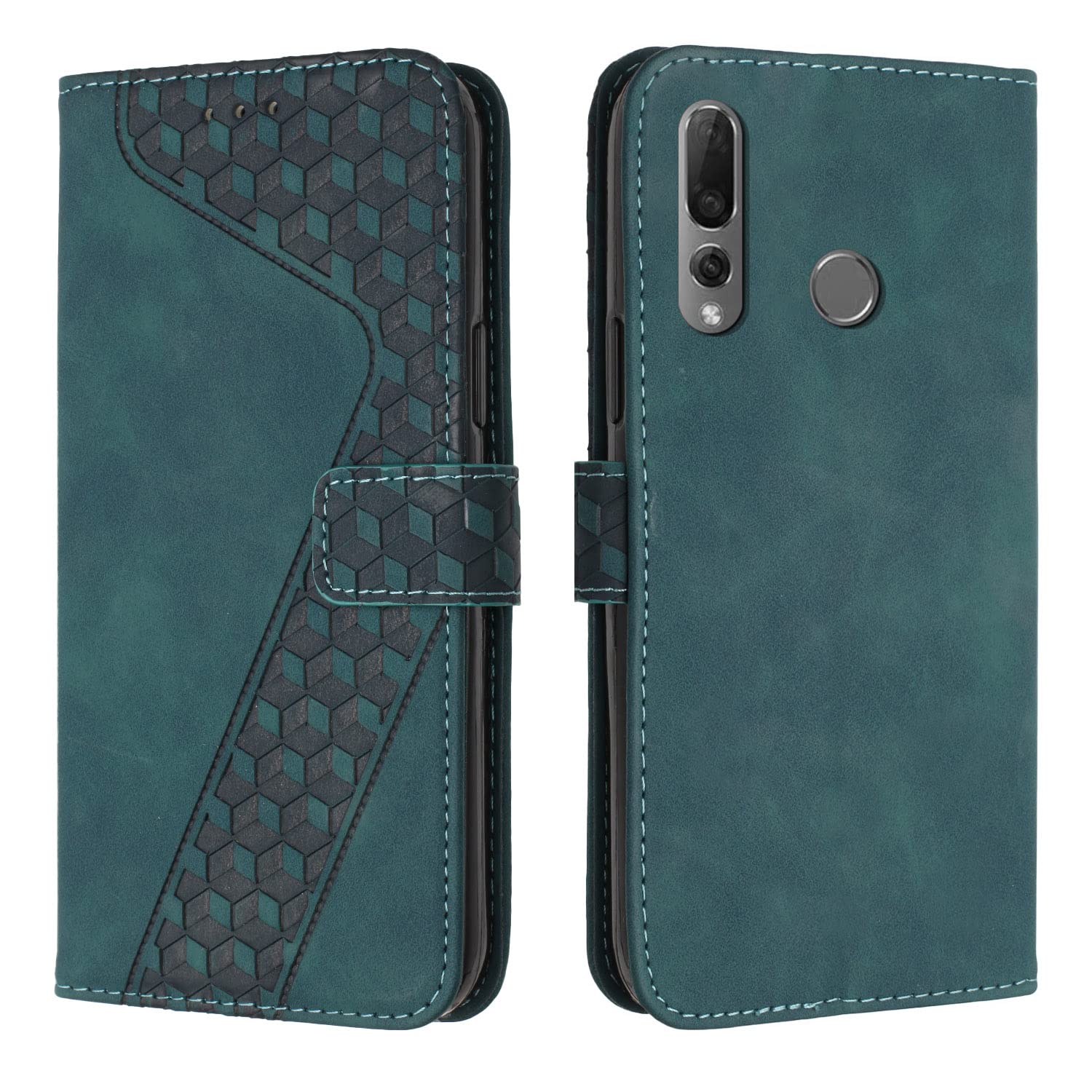 Case for Huawei P Smart Z/Y9 Prime 2019, Premium PU Leather Wallet Phone Case [Magnetic Clasp] Flip Case for Huawei P Smart Z/Y9 Prime 2019 (Green)