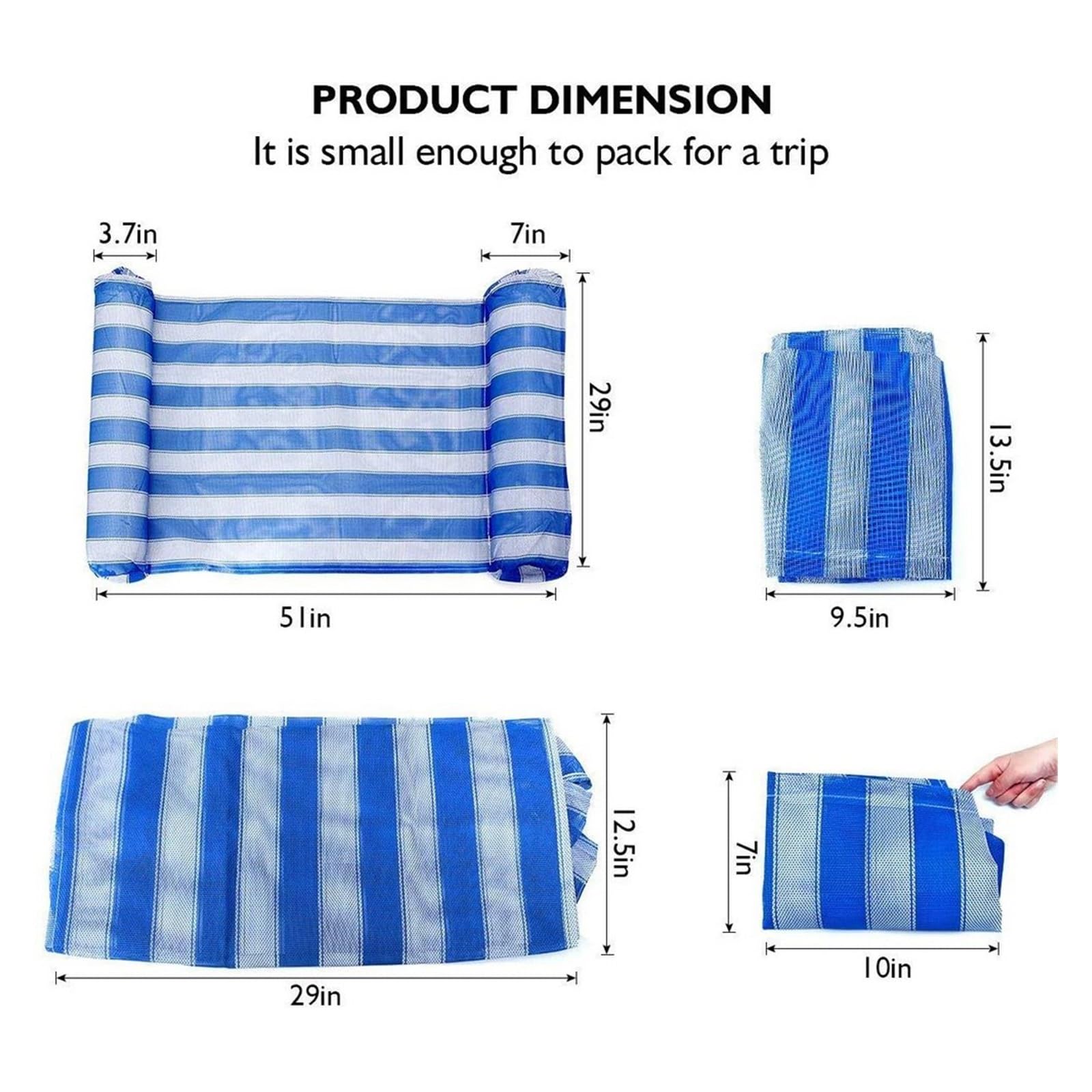 Hamac d'Eau Piscine Flottant Gonflable Hamac Flottant 132x70 cm Lit D'eau Paresseux Piscine Anneau de Natation Hamac D'eau Gonflable Flottant