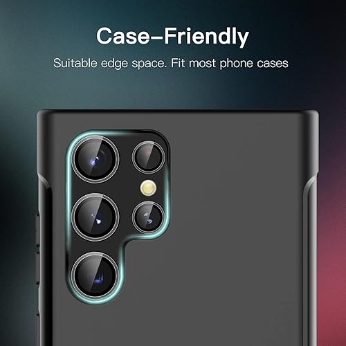 Miniatura 7 de JETech Protector de lente de cámara para Samsung Galaxy S22 Ultra 5G de 6.8 pulgadas, cubierta de anillo individual de metal de vidrio templado 9H,