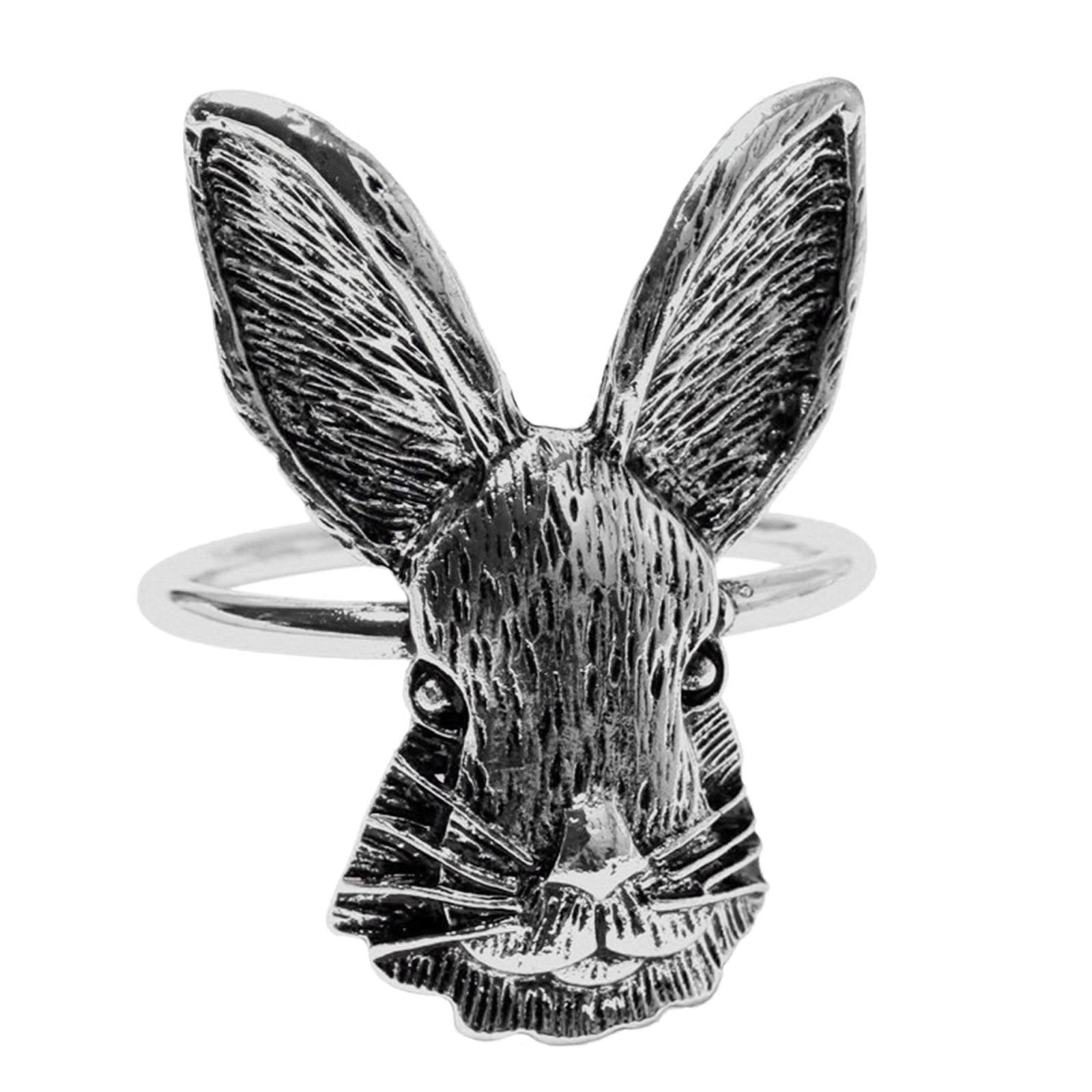 Buxuaaaa Alloy Hare Napkin Rings 2 Colors Choose for Wedding Bridal Shower Tea Birthday Dinner Tables Setting Decoration Napkin Buckles