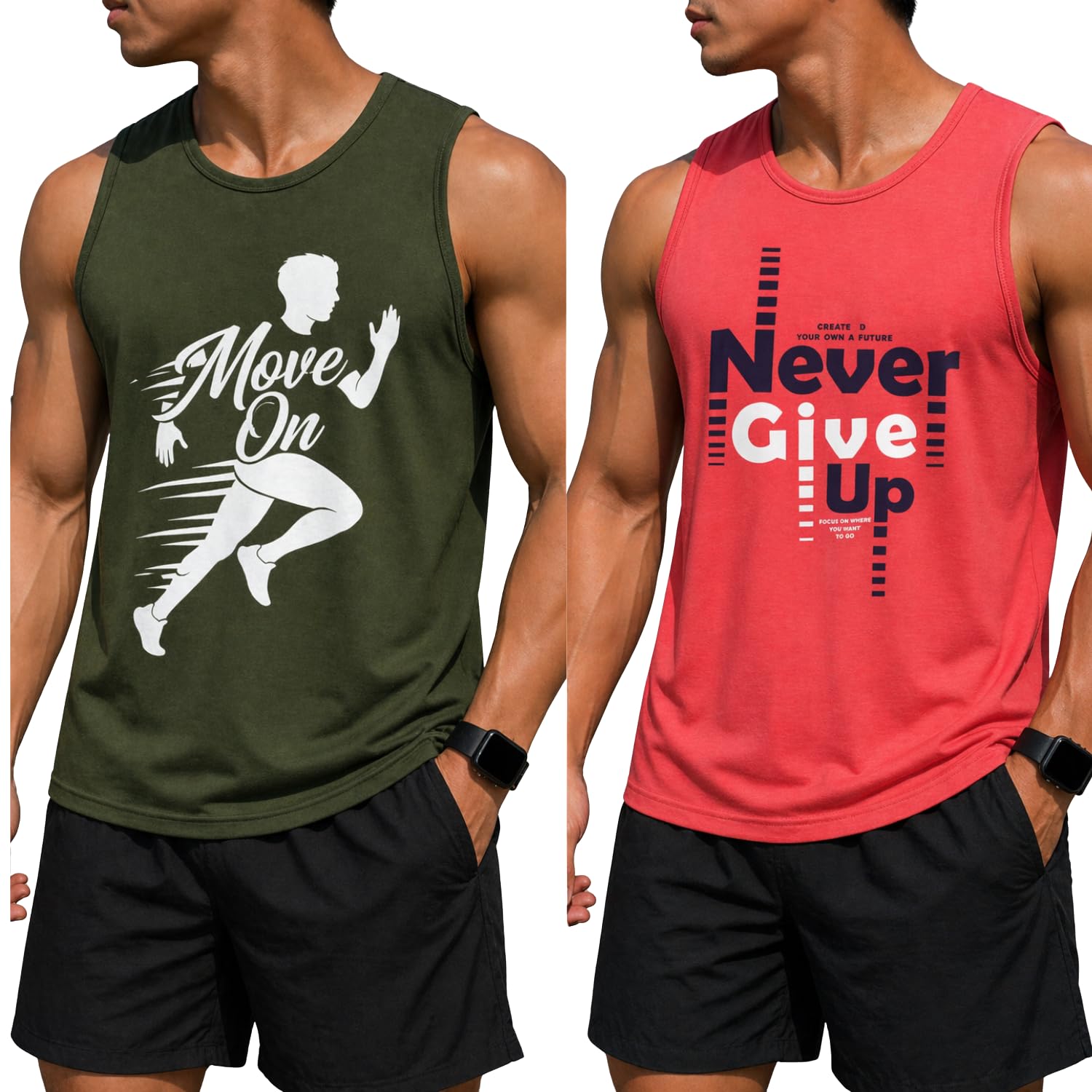 Men’s Gym Vest Combo | Regular Fit Cotton Sleeveless Sando for Men's (Pack of 2)-picture-39