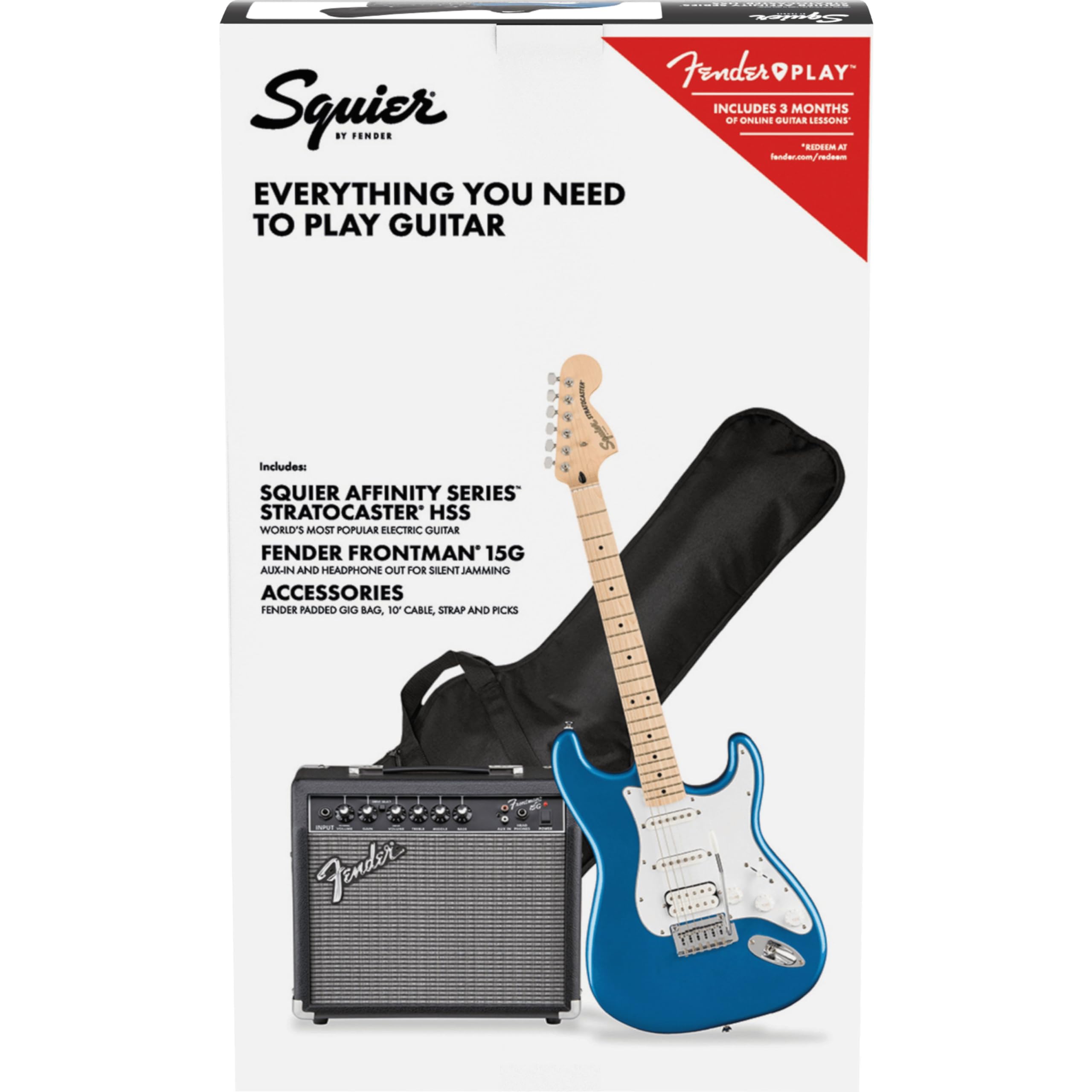 Squier Affinity Series HSS Pack MN Lake Placid Blue - chitarra elettrica per principianti