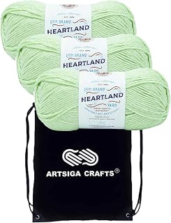 Lion Brand Heartland Channel Islands 136-132 (3-Skeins - Same Dye Lot) Worsted Medium #4 Acrylic Yarn for Crocheting and Knitting with Project Bag