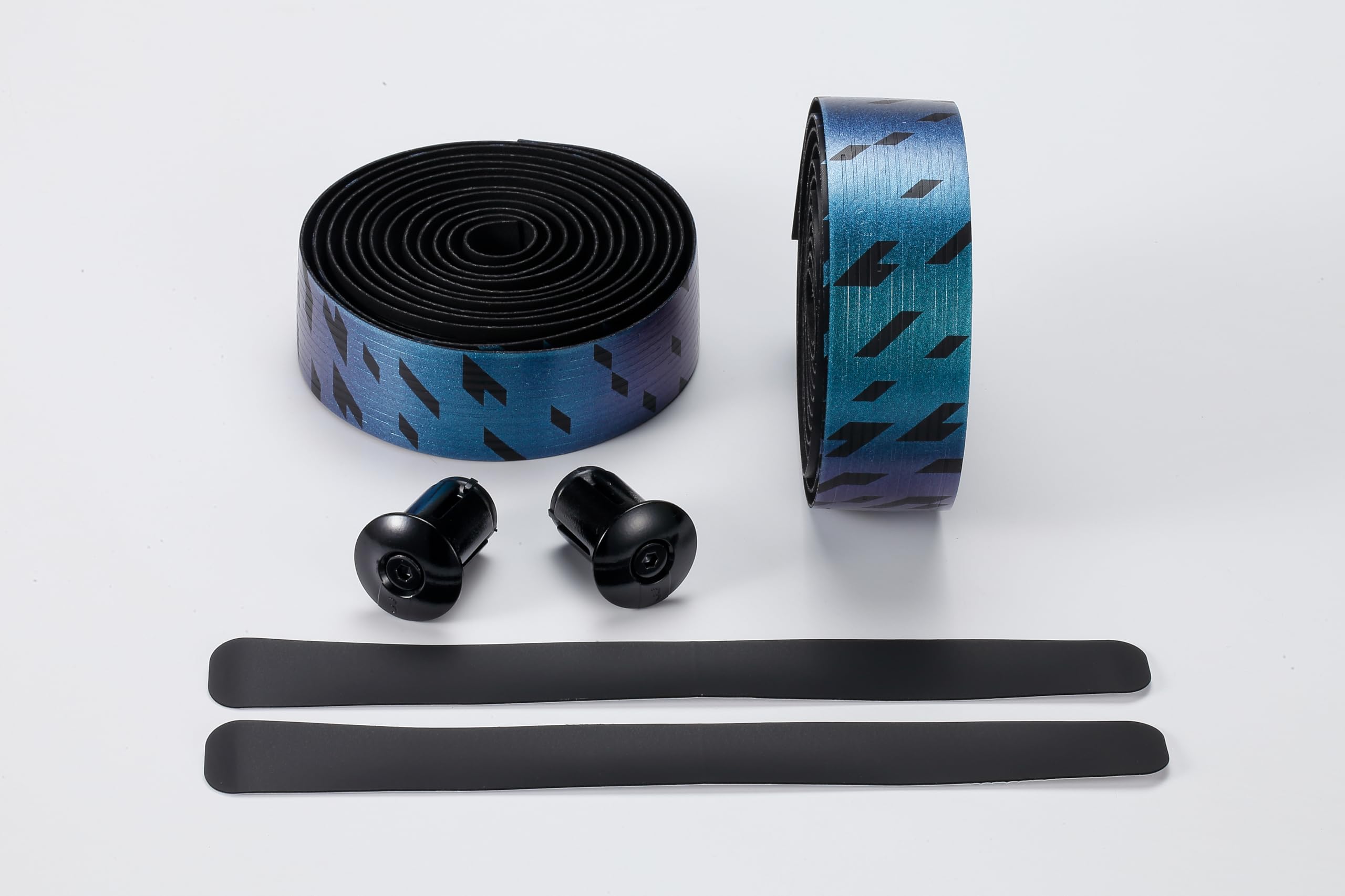 BBB Cycling Nanoribbon Gel Lenkerband – Rutschfestes Rennrad Lenkerband mit Nano-Struktur & Gel-Polsterung – Vibrationsdämpfend, Komfortabel & Langlebig – Inkl. Endstopfen - BHT-19 Schwarz/Blau