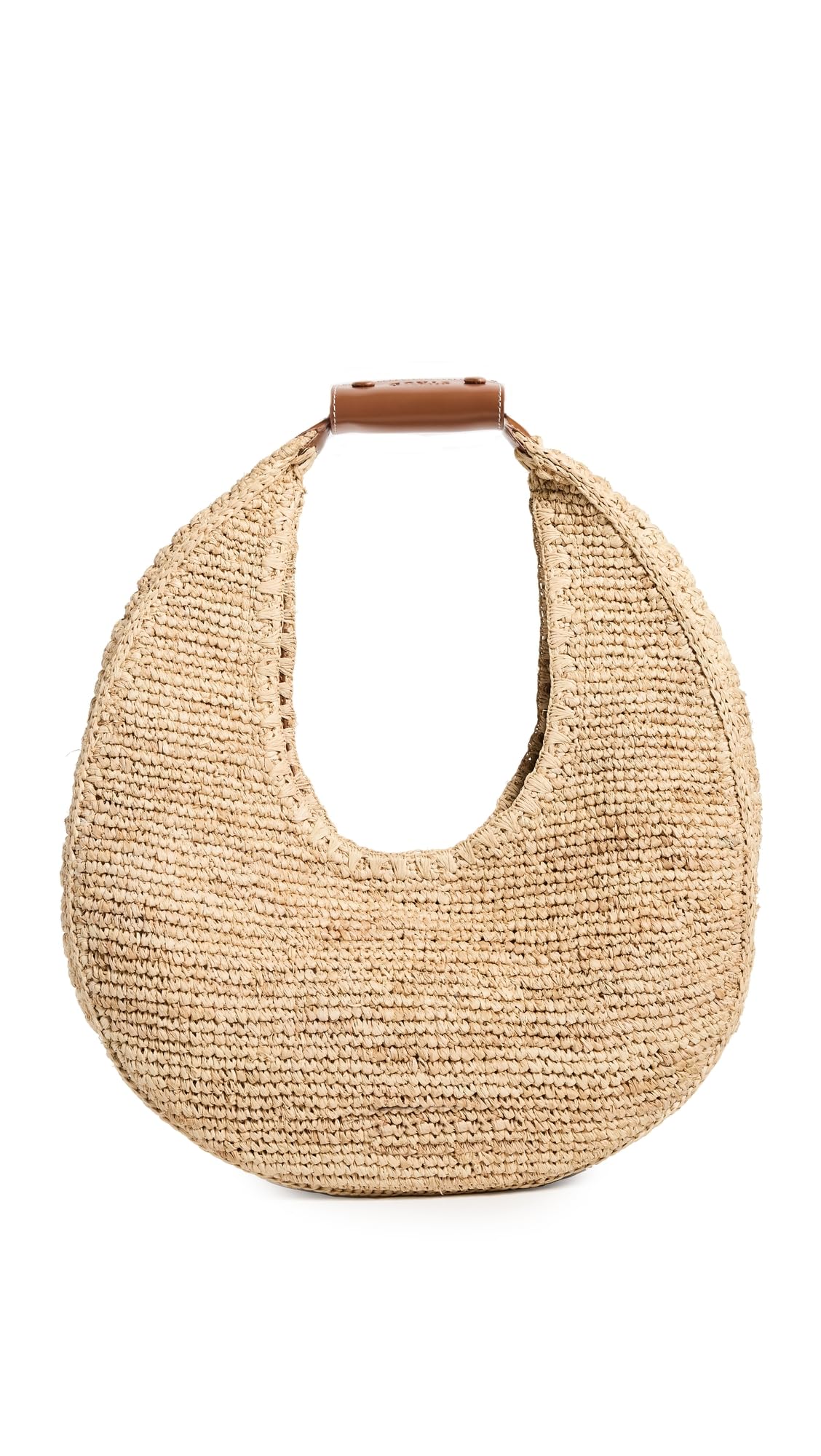 STAUD Women's Large Raffia Moon Tote Bag