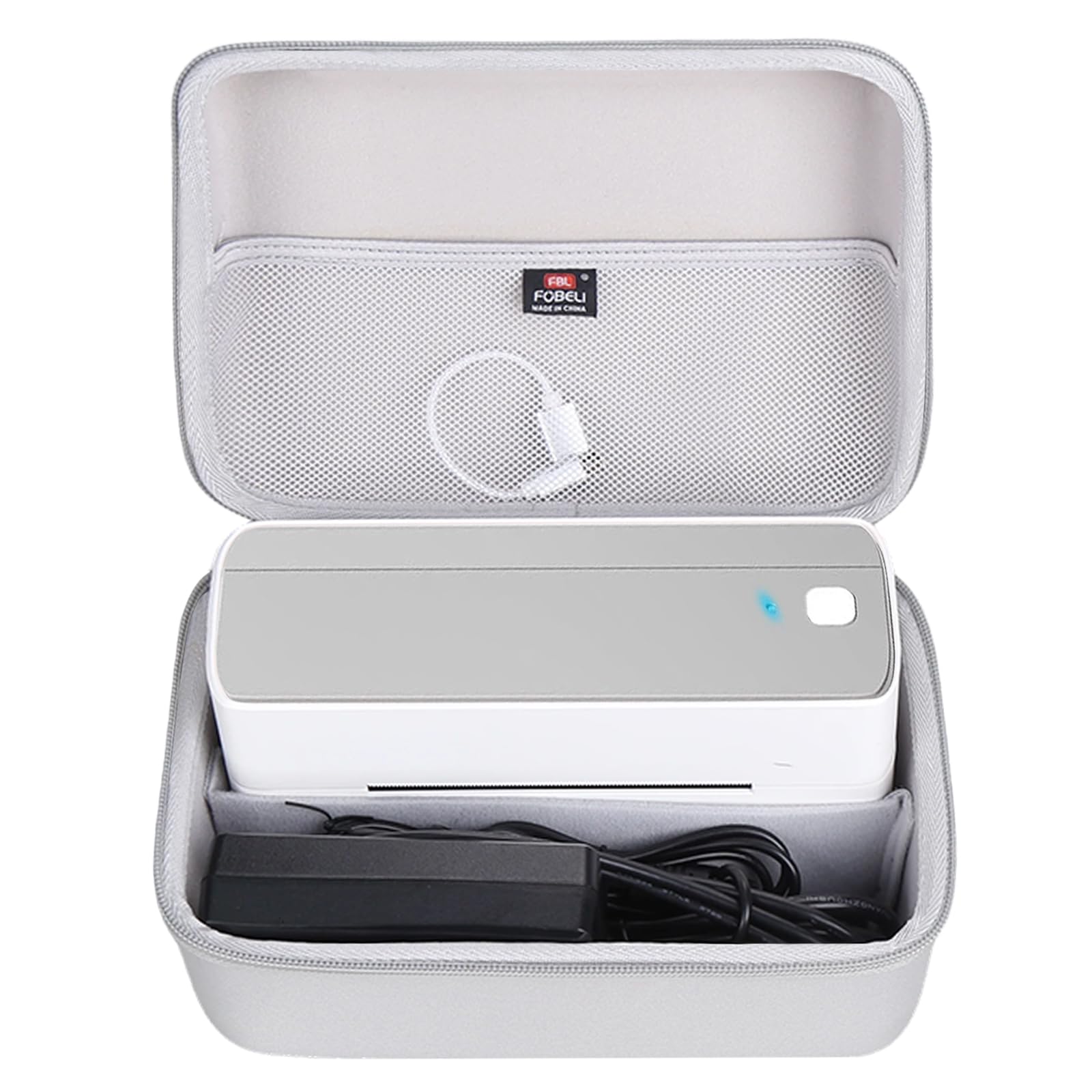 FBLFOBELI Hard Case for POLONO/for Phomemo/for SVANTTO/for YOTON/for Rollo/for Nelko/for Omezizy Bluetooth Thermal Shipping Label Printer - 241BT Wireless 4x6 Label Printer (Grey)