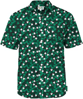 Tipsy Elves Button Down Shirts for Men - Valentines Day, Mardi Gras and St Patricks Day Mens Button Ups