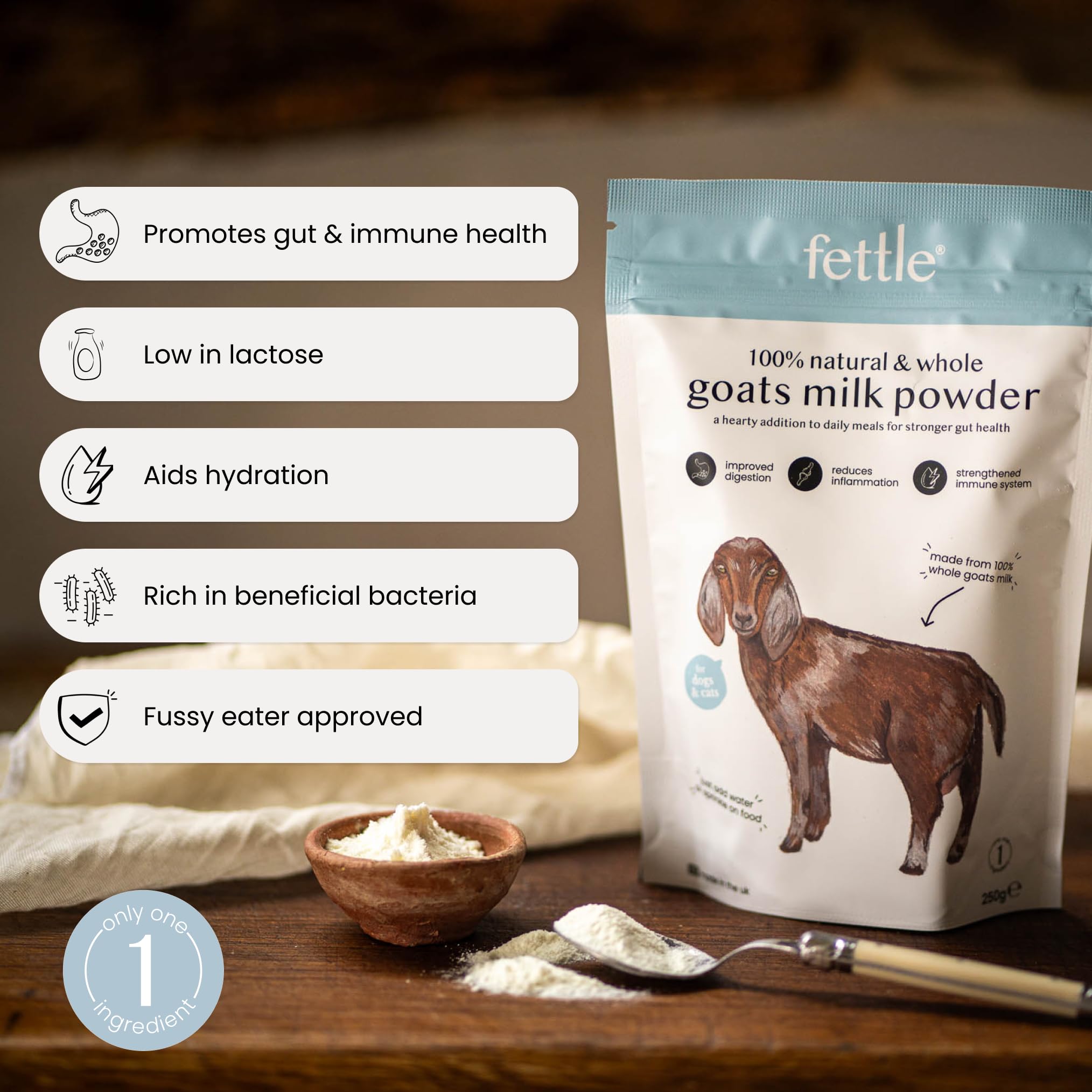 Whole Goats Milk Powder for Dogs & Cats, 100% Natural Hydration, Gut Health Prebiotics for Dogs and Cats, Promotes Recovery - Image 3