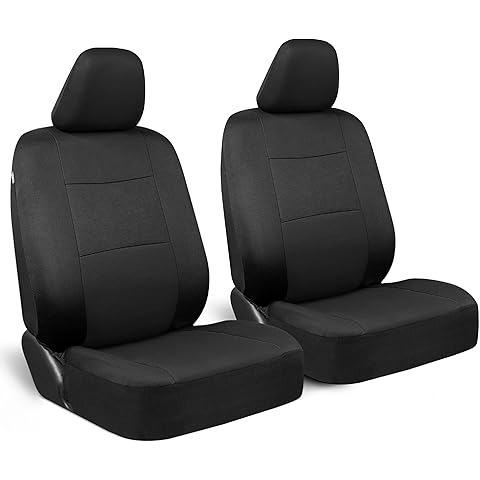 BDK PolyPro 2-Pack Front Car Seat Covers Set in Black/Black - Front Seat Covers for Cars Trucks Vans SUVs Sedans, Easy to Install Front Car Seat Cover Protection, Universal Fit Car Accessories