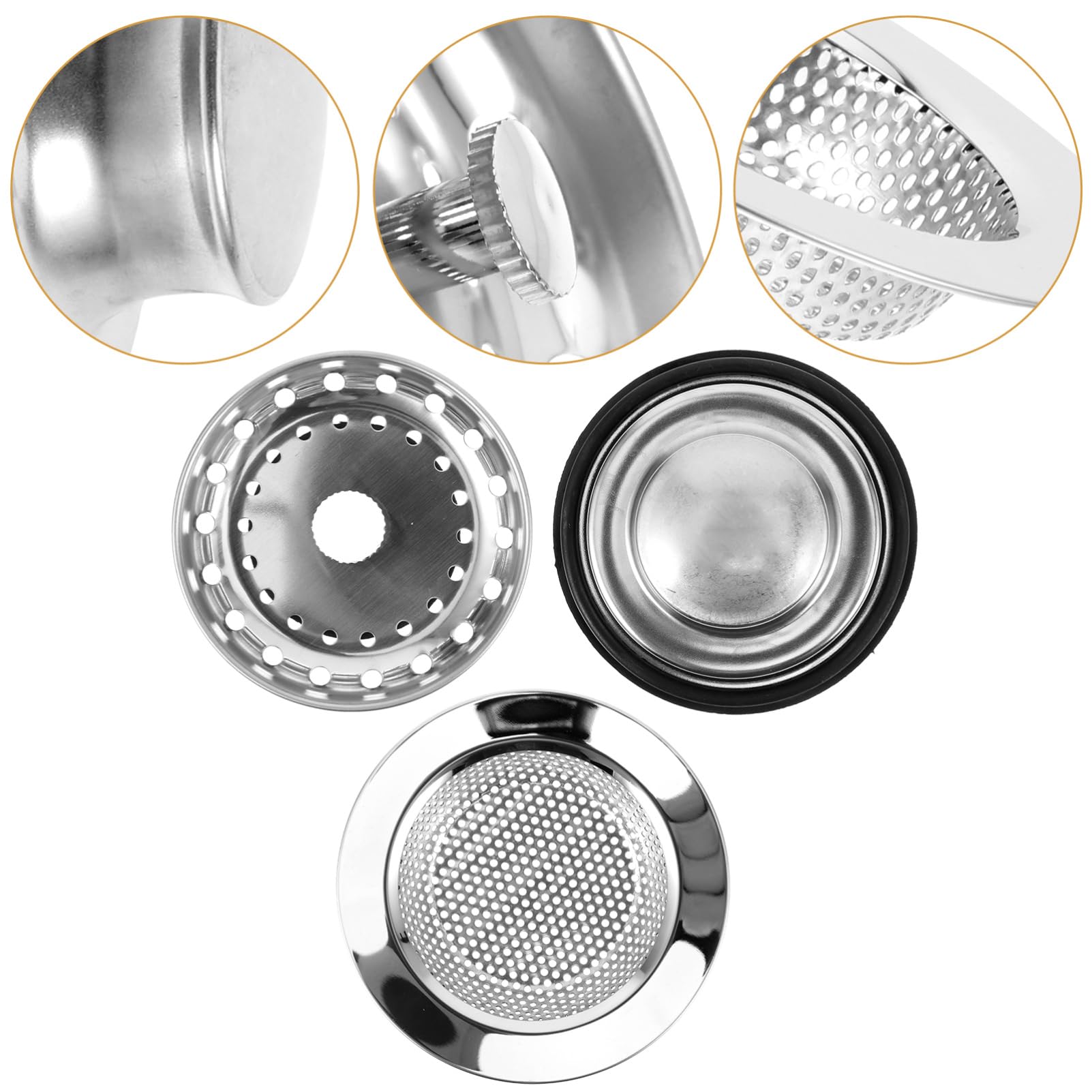 NUOBESTY 5 Juegos Enchufe De Sello De Agua para Lavavajillas Sumideros Filtrar Colador Drenar Accesorios Fregadero Escurreplatos Plata Acero Inoxidable