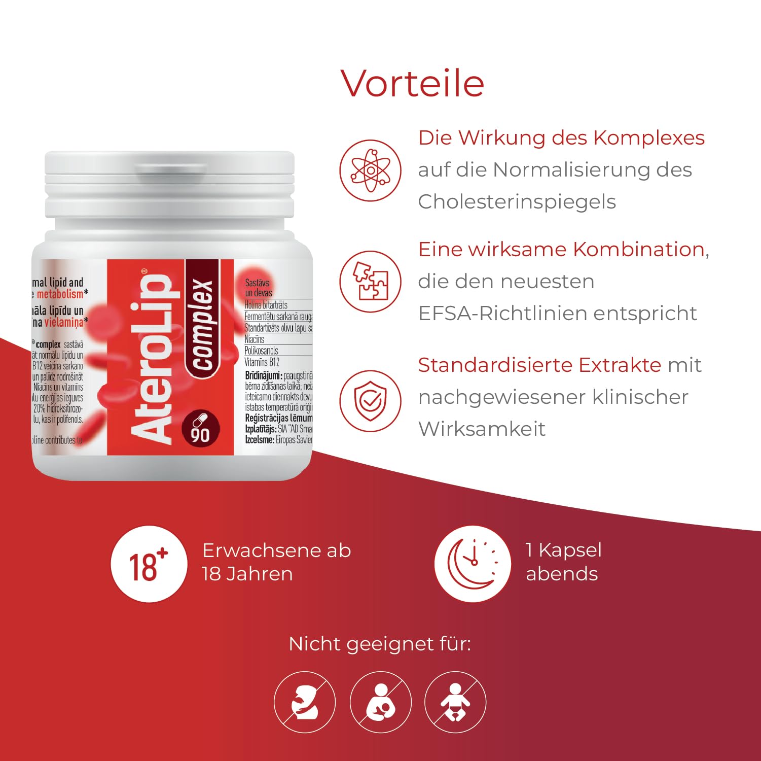 Aterolip Complex Caps Roter Reis Kapseln Cholesterin - 150 Cholesterin Senken Kapseln - Mit Cholin, Monacolin K, Olivenblatt Trockenextrakt, Niacin, Kurkuma, Policosanol und Vitamin B12