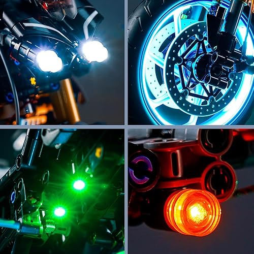 Miniatura 10 de BrickBling Luz LED para Lego Technic Yamaha MT-10 SP 42159, kit de iluminación versión de control remoto (sin modelo), gran regalo para vehículos