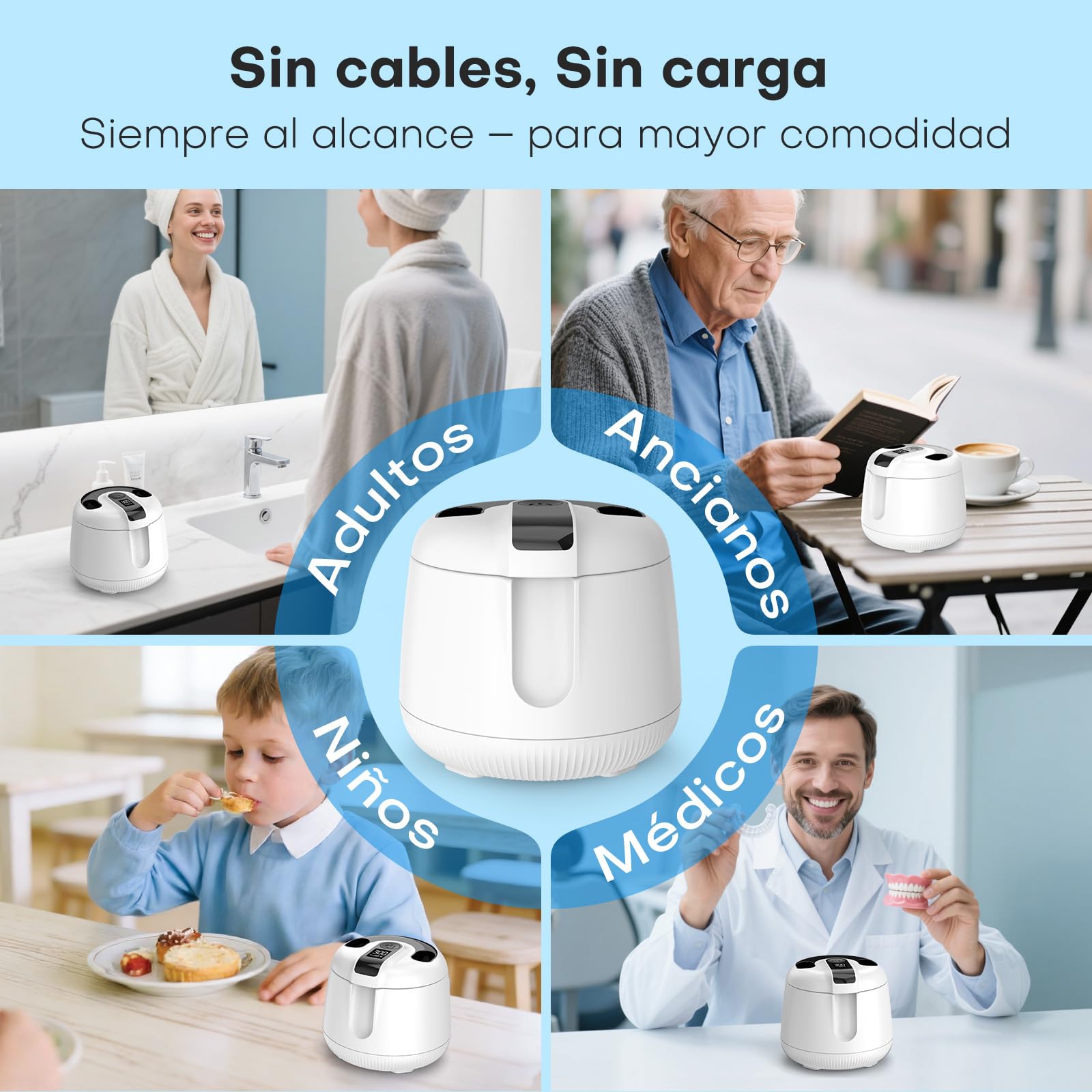MEKO Limpiador Ultrasónico UV 48000 Hz para Férula Dental, Baño Ultrasónico 200 ml Silencioso con Temporizador Digital, Apto para Aparatos Dentales, Prótesis, Retenedores y Joyas de Plata