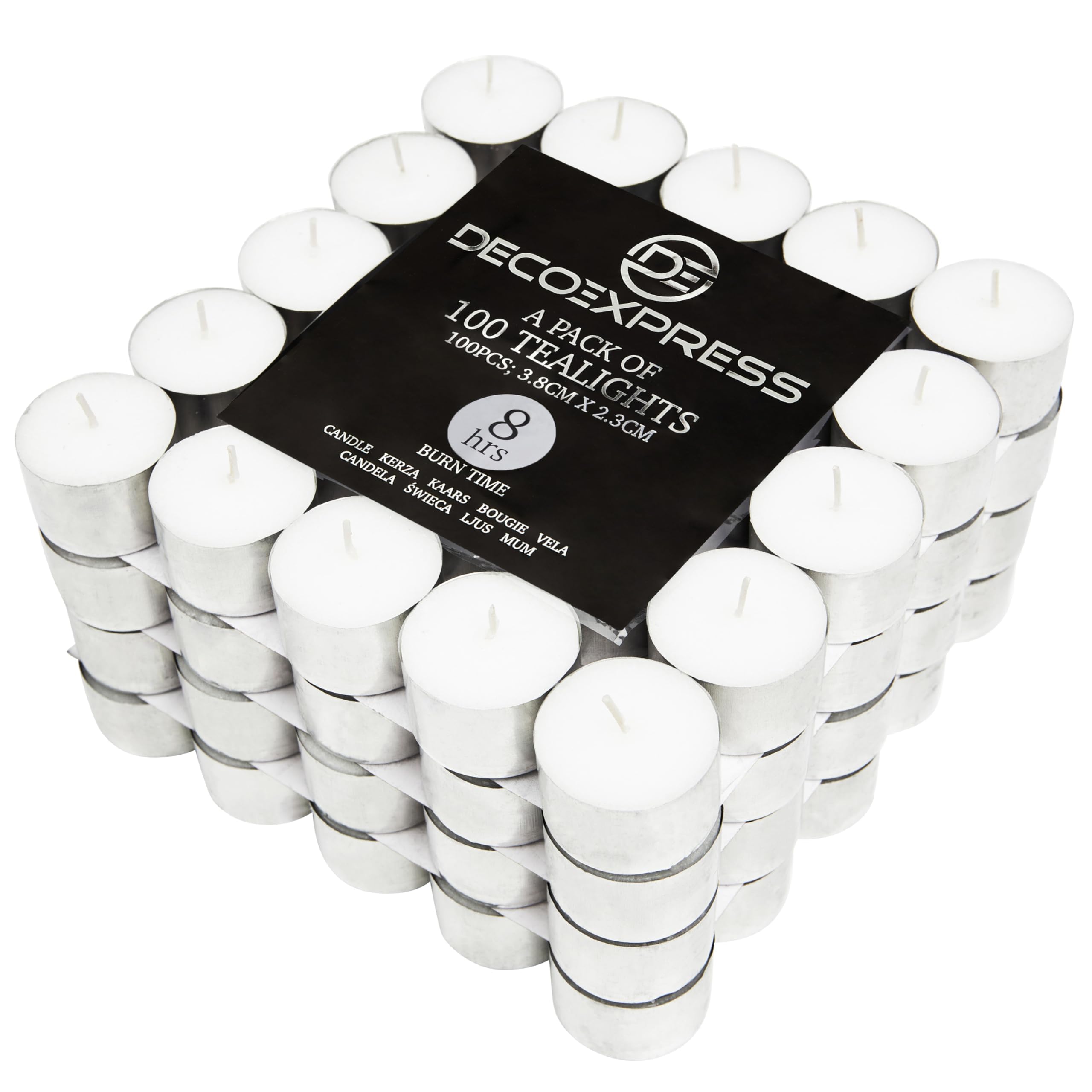 Deco Express Tealight Candles Multipack of 200, 100, 50 or 244, 8 or 10 Hours Burning Time