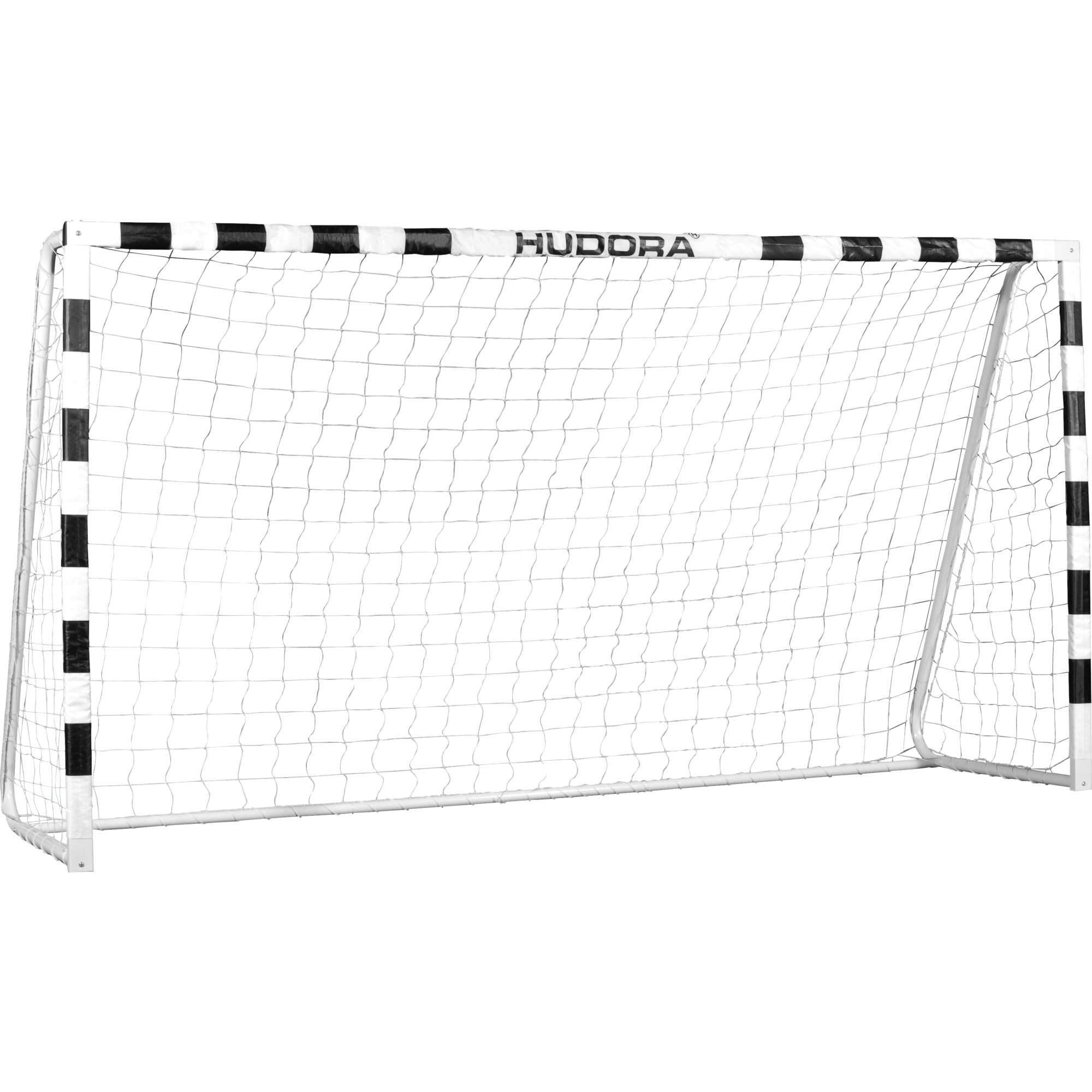 Hudora 76909 bramka do piłki nożnej, bramka dla dzieci i dorosłych, bramka do piłki nożnej, 300 x 160 x 90 cm, do ogrodu, biało-czarna