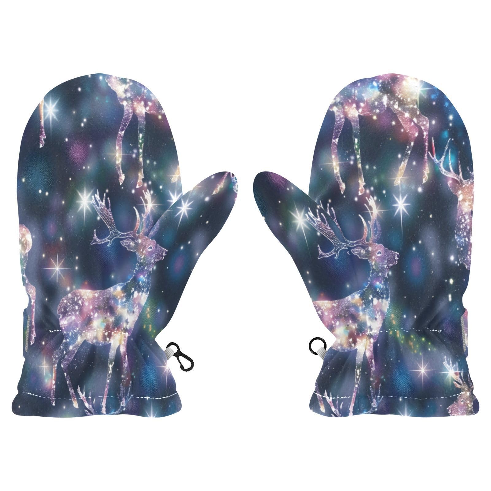 Kid's Winter Gloves Children Warm Gloves Bright Elk for Boys Girl Age 4-6 Years