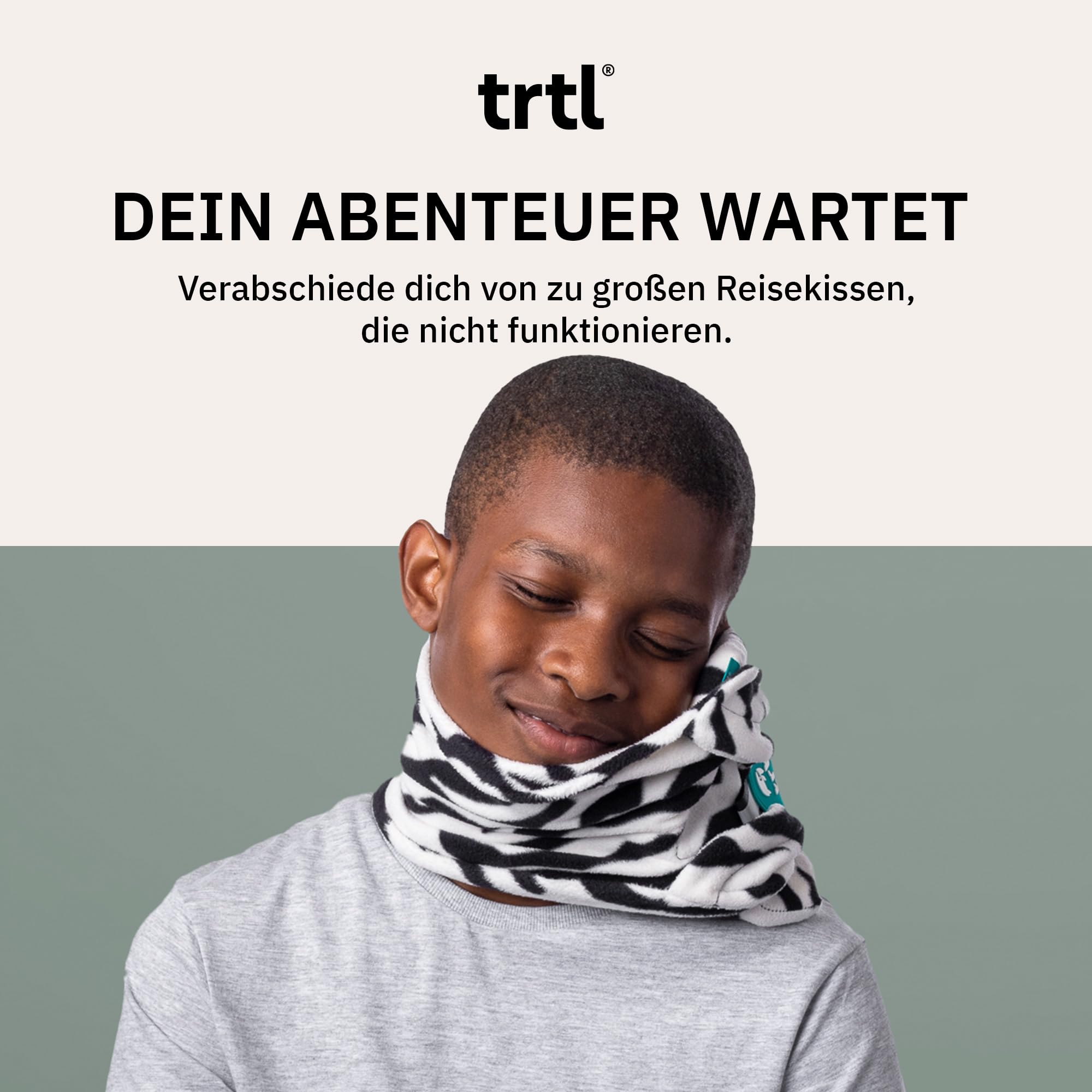 trtl Pillow – Wissenschaftlich belegt super weiches Nacken unterstützendes Reisekissen - Waschmaschinenfest (Aqua Pop, Kind)