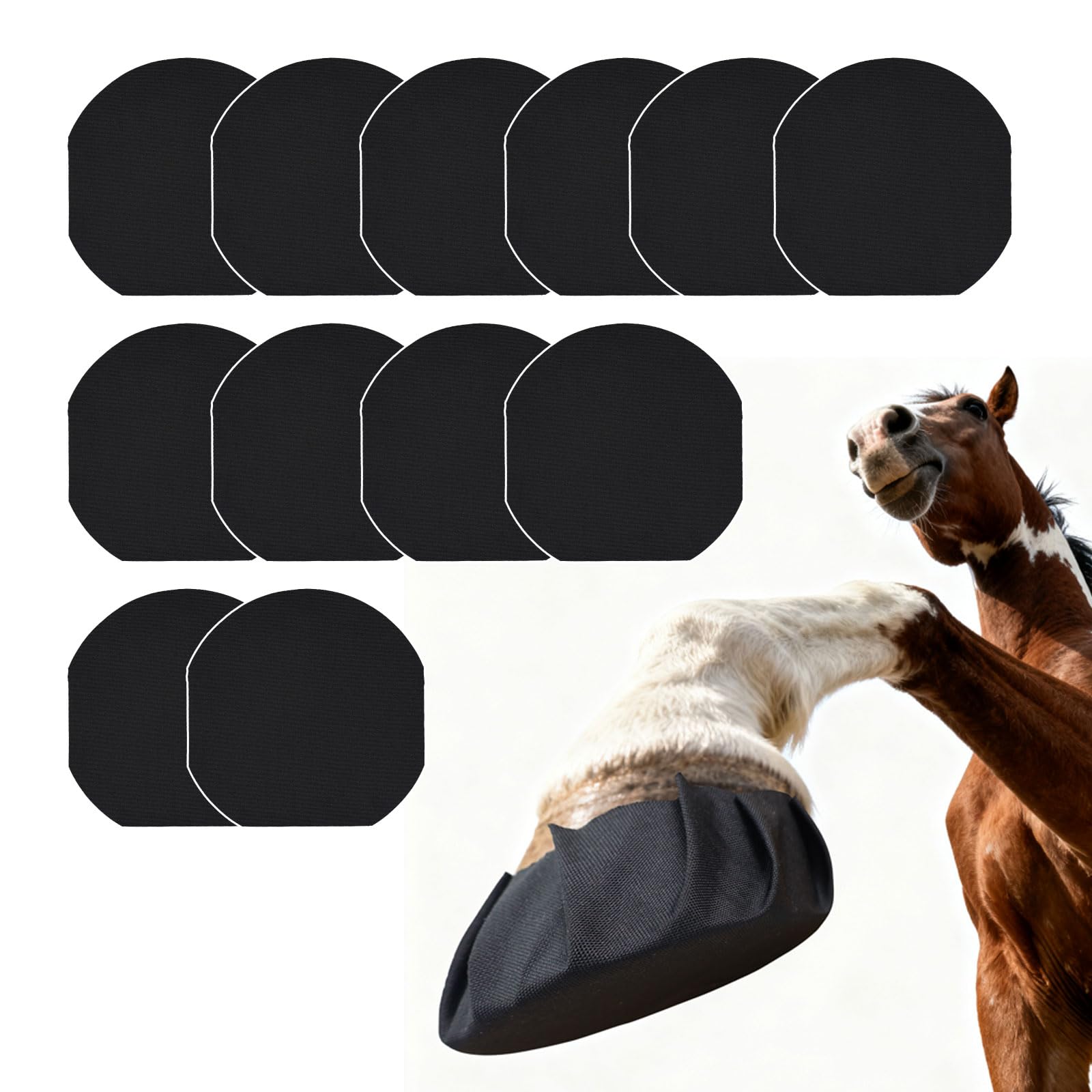 HTtoy Pack of 24 Hoof Bandage Tape, Strong Sticky Horse Hoof Wraps, Breathable Waterproof Magikessen Hoof Pads, Hoof Pads for Treating Hoof Wounds, Protection for Hoof Wounds (24)