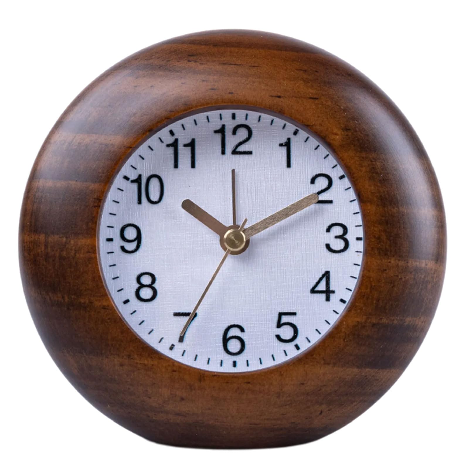 Tsophreniq Wood Frame Alarm Clock with Arabic Numerals Backlights Quiet Student Clock