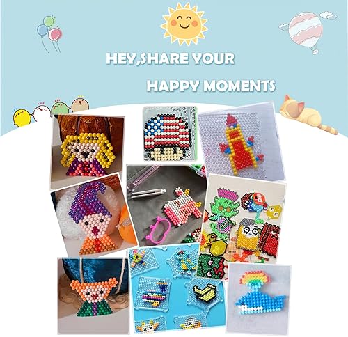 Miniatura 4 de Kit de 8500 cuentas de fusibles mágicos sin hierro de 0.197 in, 36 colores, sin cuentas de calor, juego de recarga creativo, juguetes de bricolaje
