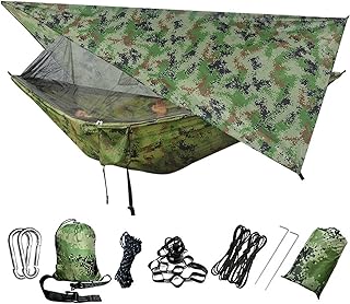Swing Outdoor Portable Hammock with Net, Rainfly Camping Backpack, Hammock and Net, Parachute Hammock Canopy Tree Swing (Color : 01)