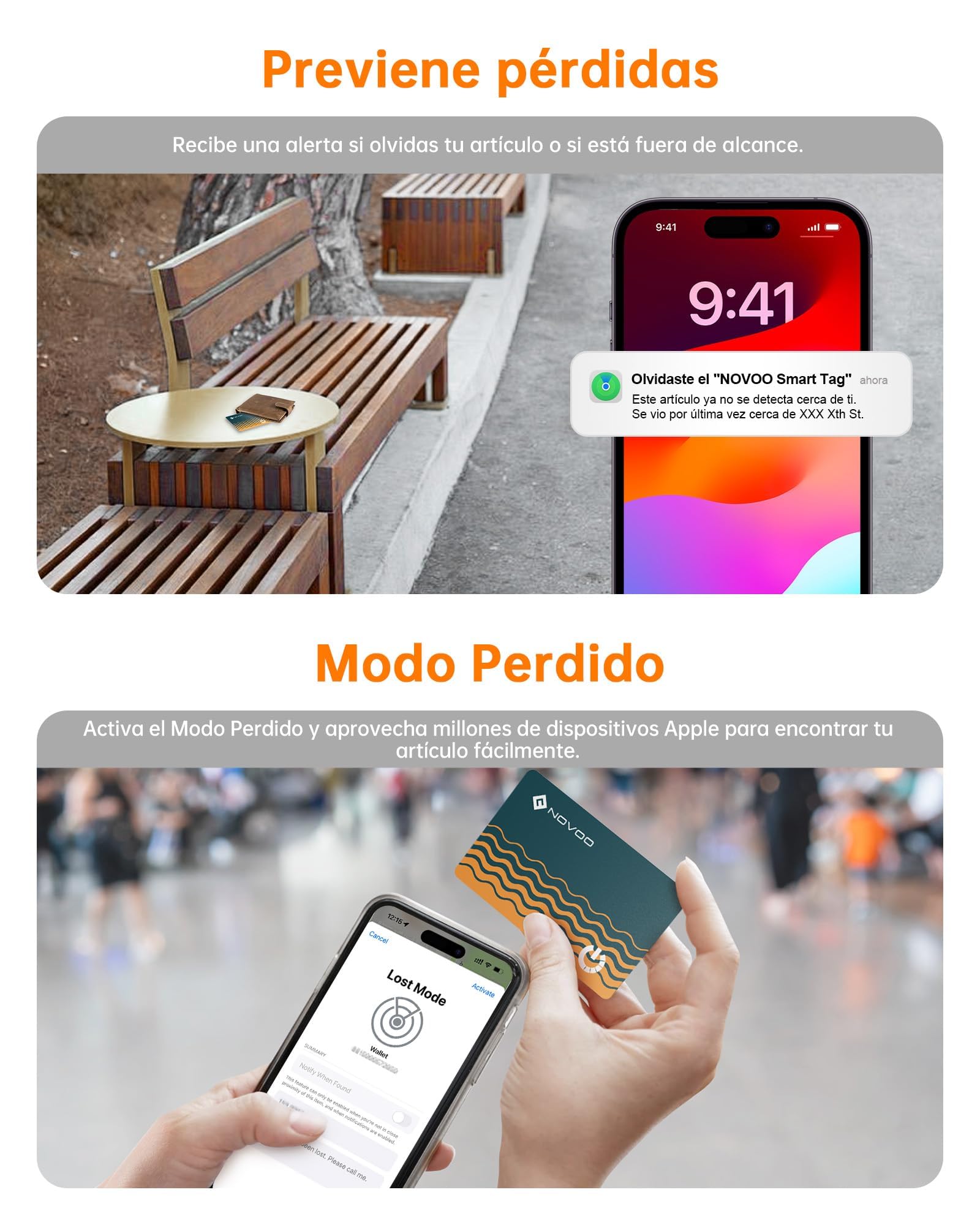 NOVOO Air Tag Card Wallet Tracker Thin 1,6 mm, Smart Card Slim, Batteria 6 Anni, IP68 Impermeabile, Compatibile Apple Dov'è (iOS), Bluetooth GPS, Localizzatore per Portafogli, Valigie, Passaporti