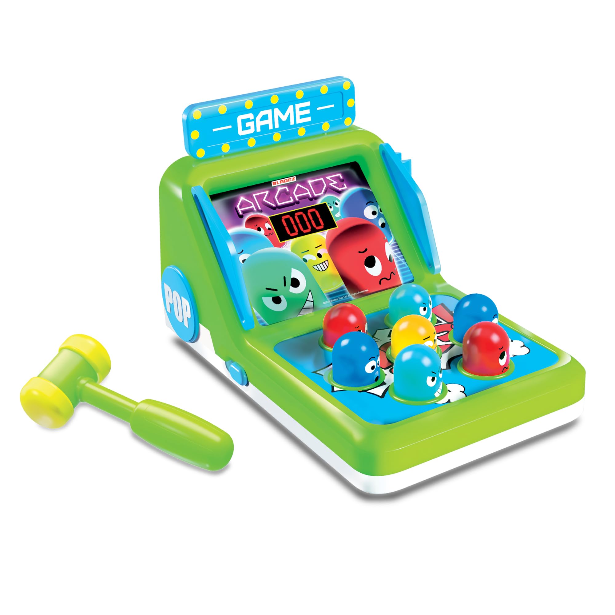 BLADEZ Toyz Whack A Mole Game - Arcade Games for Kids with, Hilarious Sounds, Light-Up Features & Electronic Scoreboard - Fast-Paced & Intense Bash the Mole - Toys for Boys, Girls Age 3+