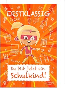 Premium Einschulungskarte Quadratisch – Hochwertige Glückwunschkarte Zur Einschulung Mit Umschlag