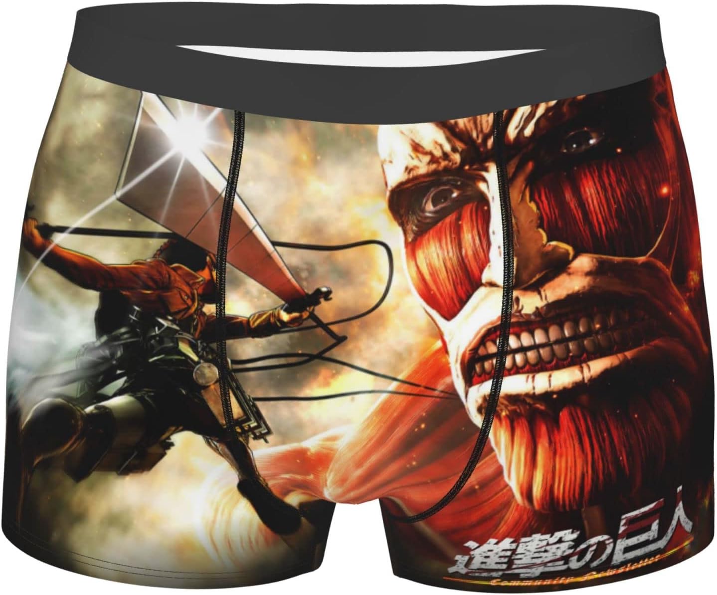 進撃の巨人 ボクサーパンツ メンズ 下着 ローライズ ボクサー パンツ ボクサーブリーフ 柔らかく、通気性があり、伸縮性があり ボクサー M