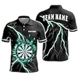 Custom 3D Dart Polo Shirts for Men, Personalized Men Darts Jersey, Shirt with Name Gift for Dart Team Lovers Players