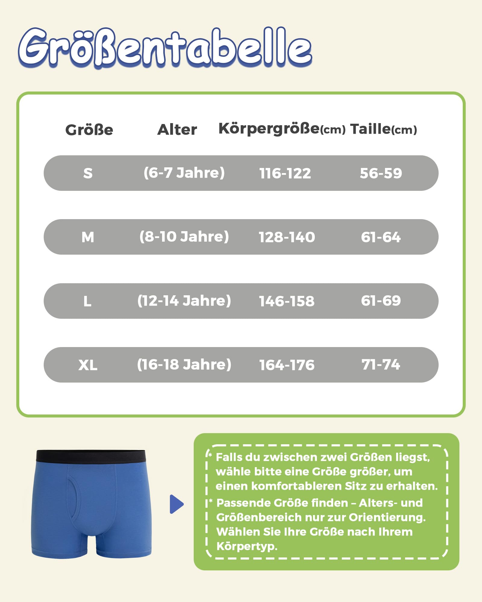 POPKOK Boxershorts Jungen Baumwolle Unterhosen Unterwäsche für Jungen 5er-Pack