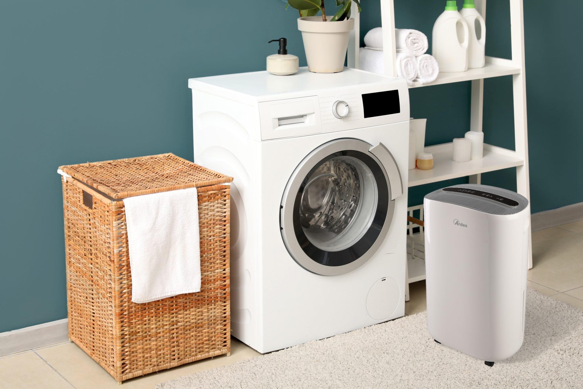ARDES SEKKO 20 ARDEHU20 – Deumidificatore 20 L/24h per ambienti fino a 60 m², serbatoio 4 L, 3 modalità, scarico continuo e filtro lavabile