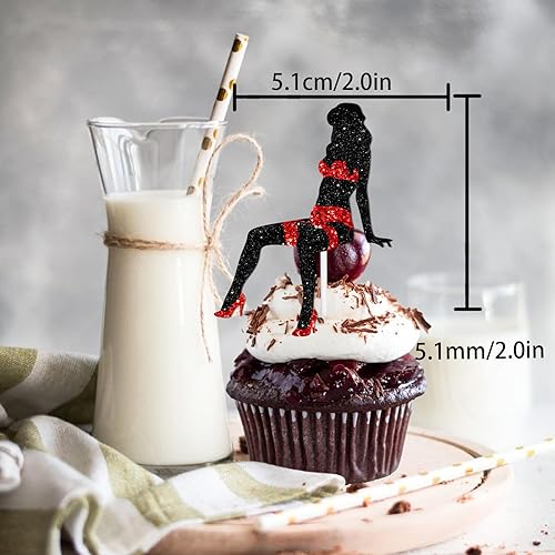 Miniatura 2 de Siluetas de baile de yoga, postre, decoración de cupcakes, salida nocturna, despedida de soltera, película, fiesta, suministros de decoración de