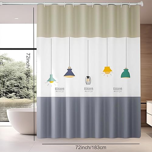 Miniatura 6 de Forro de cortina de ducha, forro de ducha de PEVA 4G, cortinas de ducha impermeables de plástico, con agujeros de ojales y 3 pesos magnéticos (luz