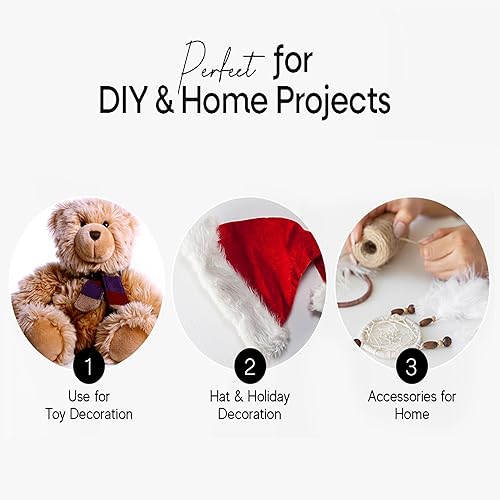 Miniatura 3 de FabricLA Bolsa de chatarra de tela de piel sintética lanuda - Bolsa de tela acrílica para manualidades de 16 onzas, material similar a la piel