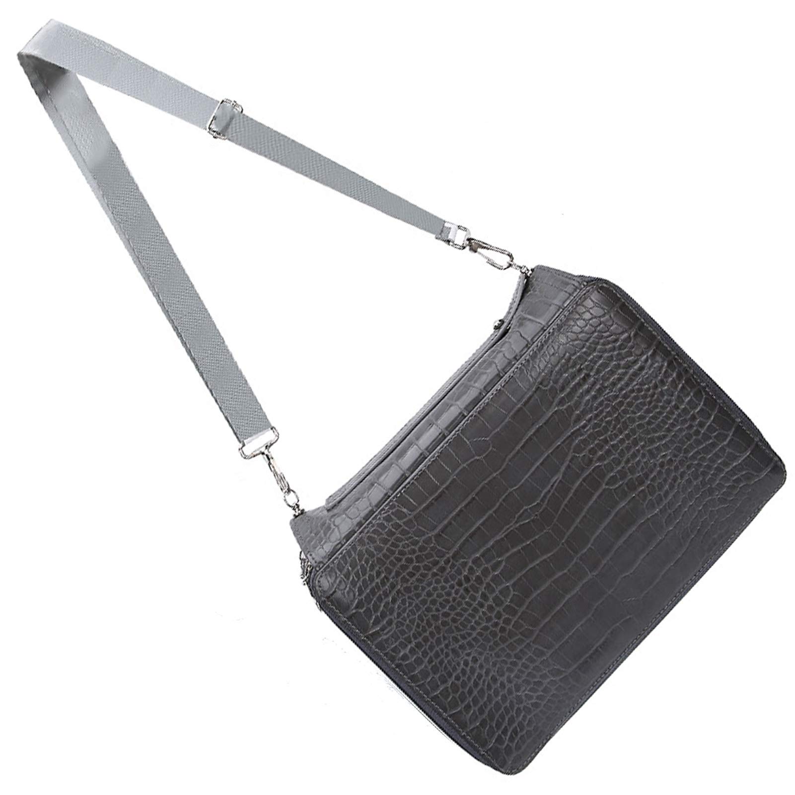 trousse à crayons colorée, 252 trous, grande capacité, stylo de peinture artistique, sac de rangement Portable en PU (Gray)