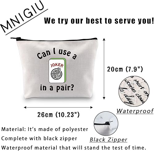 Miniatura 2 de Can I Use A In A Pair Good Luck Makeup Bag Mahjong Obsessed Gift Lucky Mahjong Bag Gambling Gift Mahjong Player Gift, En un par, Viajes