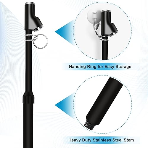 Miniatura 4 de Medidor de presión de neumáticos de doble cabezal, calibre de aire resistente de presión de neumáticos con escala de aluminio de dos lados,