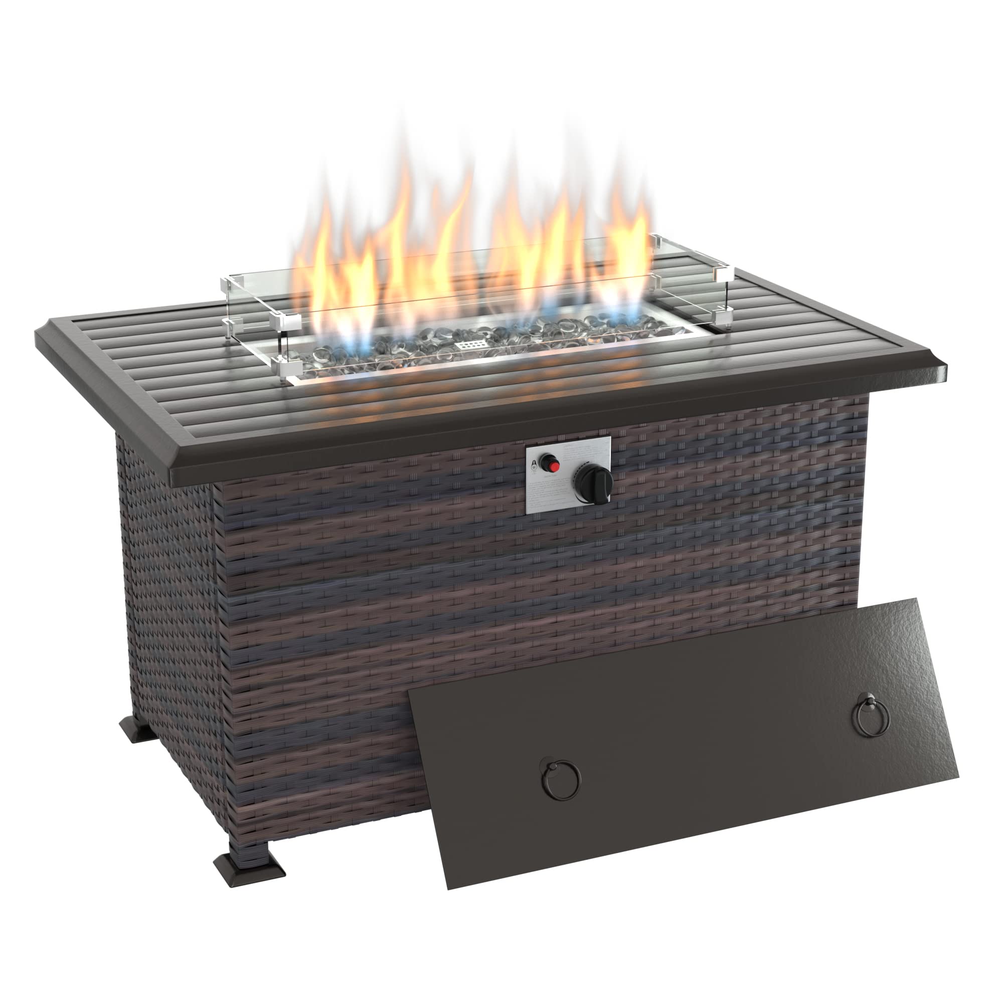 Buy Delnavik Propane Fire Pit Table 43 Inch 55,000 BTU AutoIgnition