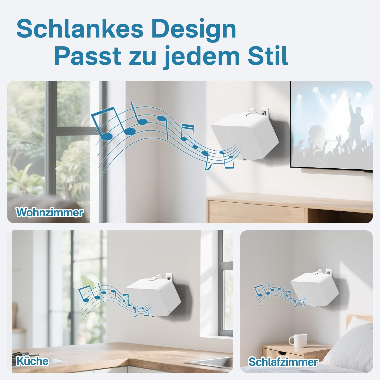 Paire de supports muraux robustes pour Sonos 5 Mount et Sonos Play 5 Mount - Support d'enceinte réglable, inclinable et pivotant pour le support mural Sonos Play 5 Gen 2
