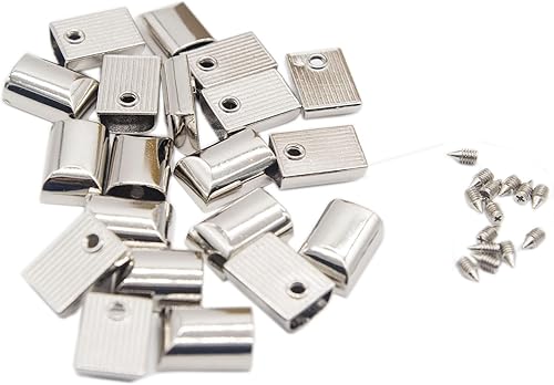 20 topes de metal con cierre de cremallera, clip de cola, topes superiores con tornillo para bolsa de bricolaje, equipaje, manualidades, color