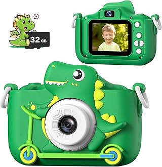 Mgaolo - Children's Camera from 3 to 12 Years, Green, Red, Blue